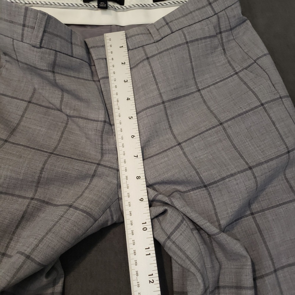 Banana Republic Trouser Womens Size 2 Tall Avery Gray Checkered Wool Blend - Picture 4 of 11